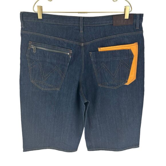 Sean Jean Jean Shorts Mens 38 Blue Relaxed Baggy Loose 100% Cotton Denim Hip Hop - Picture 1 of 13